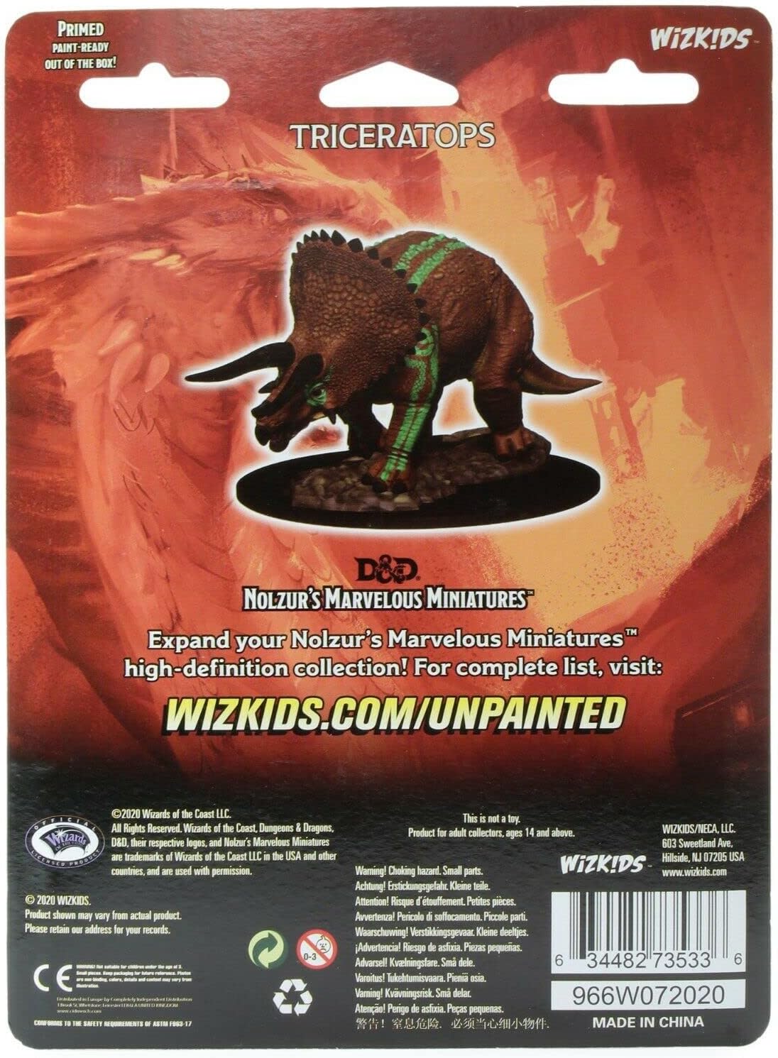 NECA D&D Nolzurs Marvelous Unpainted Miniatures Wave 7 Triceratops
