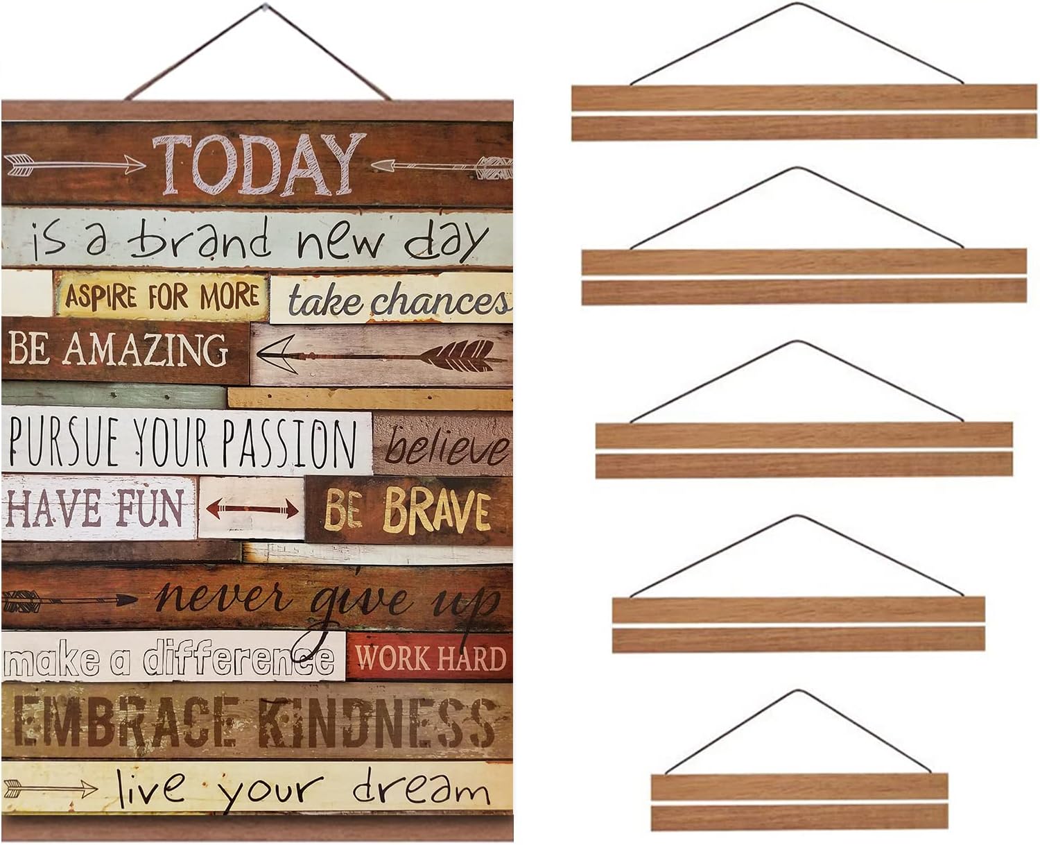 HoozGee Marco magnético para colgar pósteres e inspirador arte de pared con imán de madera clara, lienzo, impresiones de arte de 19.7 x 27.6in, kit