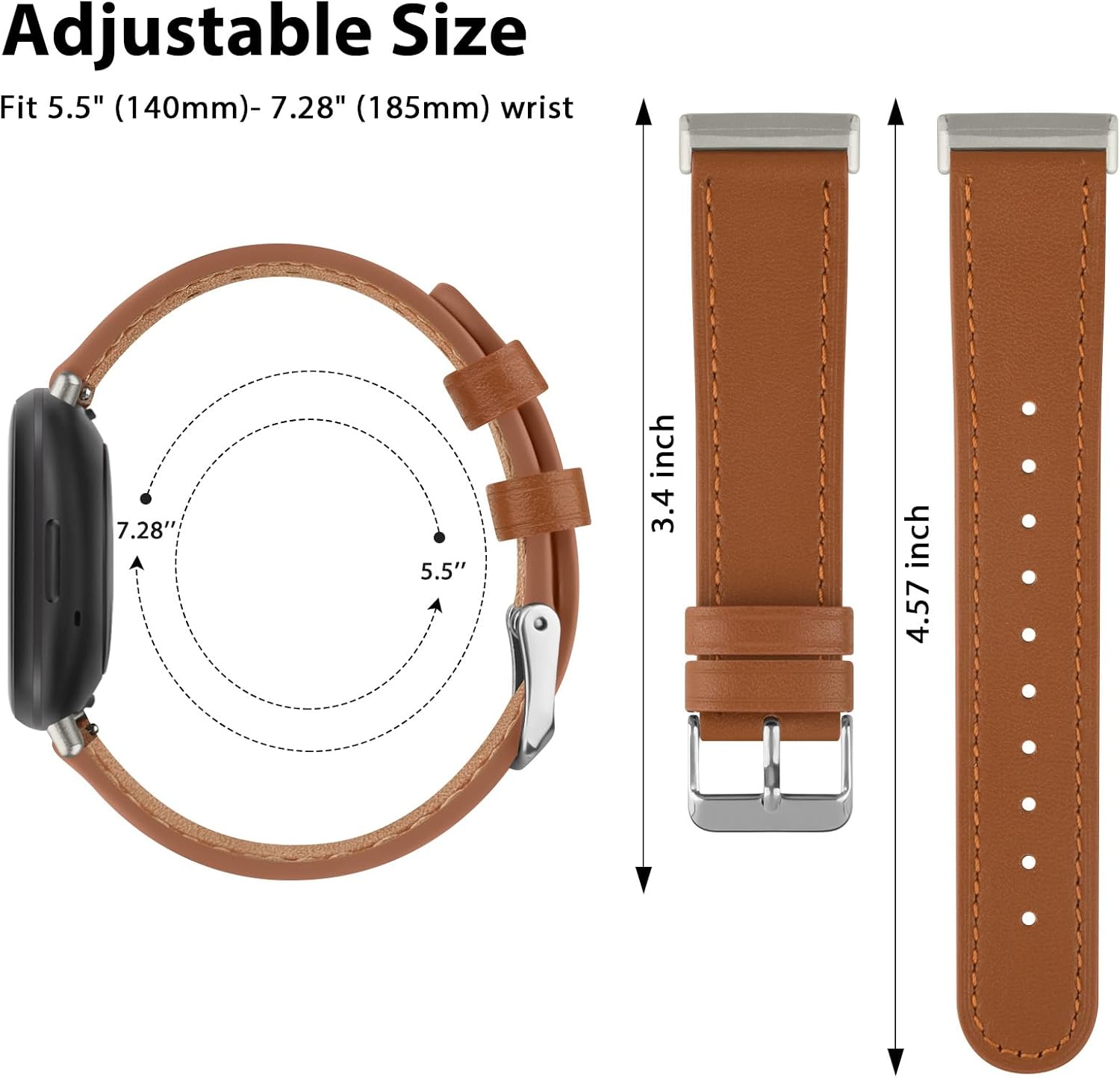 Meliya Correas de cuero compatibles con Fitbit Versa 4, Fitbit Versa 3, Sense 2, correas de reloj Fitbit Sense para mujeres y hombres, correas