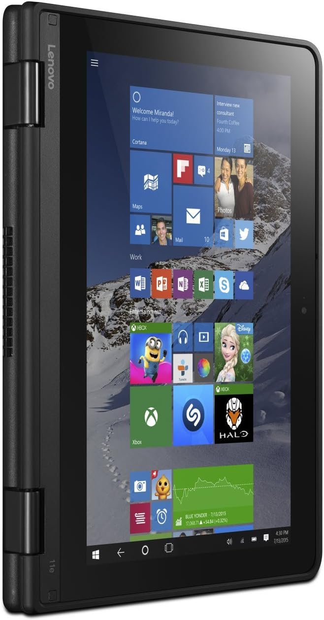 Lenovo Thinkpad Yoga 11e Laptop con pantalla táctil de 11.6 pulgadas, procesador Intel Quad Core, unidad de estado sólido de 4 GB DDR3 RAM, cámara