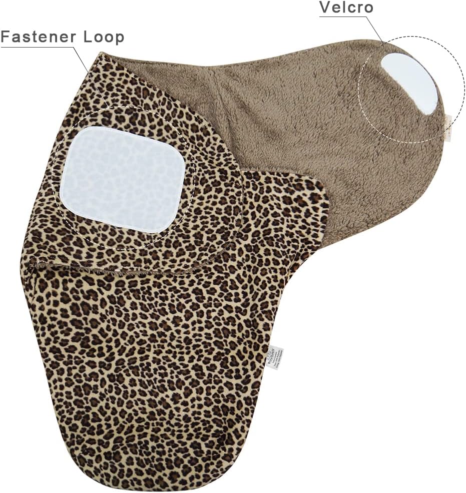 BlueSnail Manta para bebé, suave y cómoda, para recién nacido, fácil de envolver, adecuada para 0-33-6 meses (leopardo, 3-6 meses)