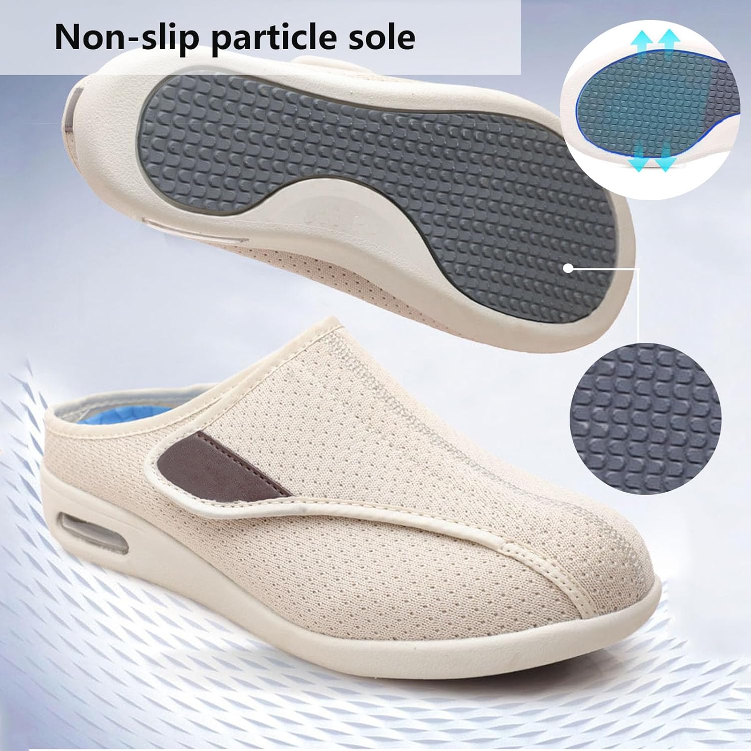Tenis extra anchos con edema para caminar, con correa ajustable, ideales para diabetes, edema, fascitis plantar y pies hinchados