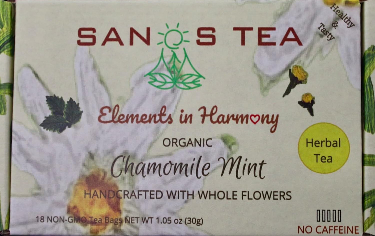 SanosTea Té de bienestar de manzanilla de hierbas orgánicas prémium para un día tranquilo y refrescante