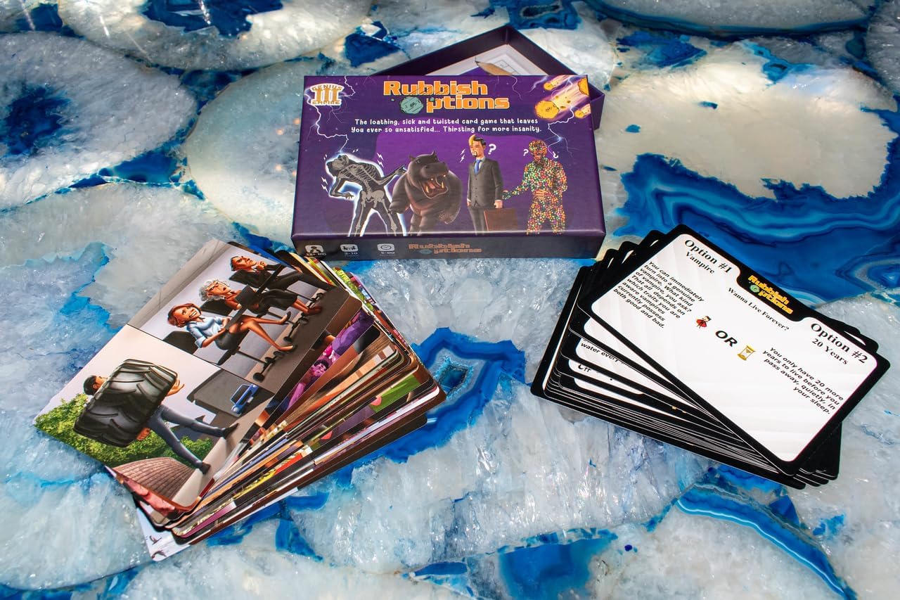 Genius Empire Juego de cartas de opciones de basura – Edición original, divertidos juegos familiares para adultos y adolescentes – Increíble