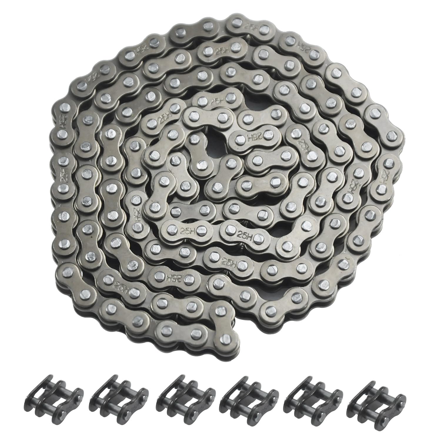 Cadena de transmisión de 25 eslabones 132 + eslabón maestro para Razor MX500 MX650 SX350 SX500 SX650 Rocket Bike Electric Off-Road Motocross #25