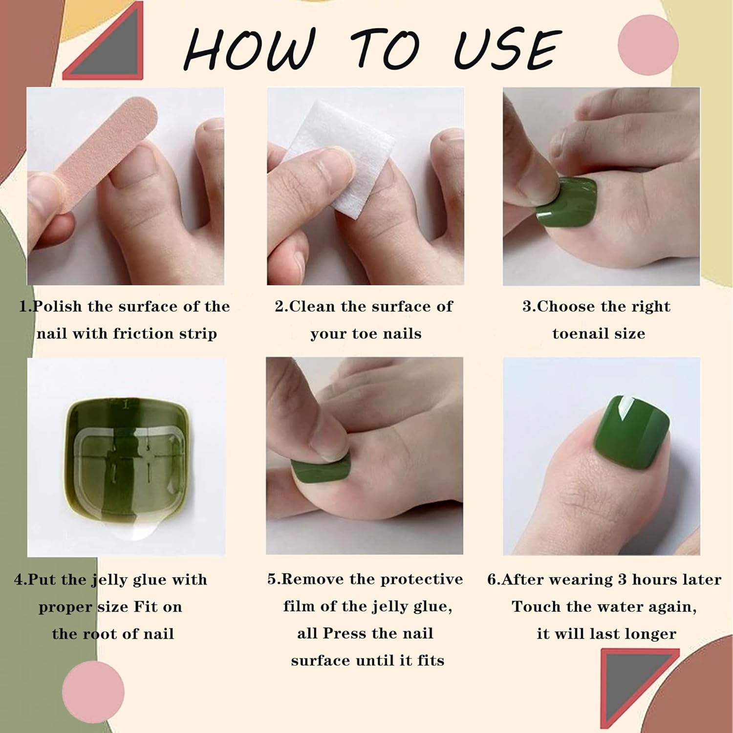RODAKY Uñas postizas a presión para mujer, uñas postizas blancas para los dedos de los pies, cubierta completa, mariposa negra, uñas postizas, punta