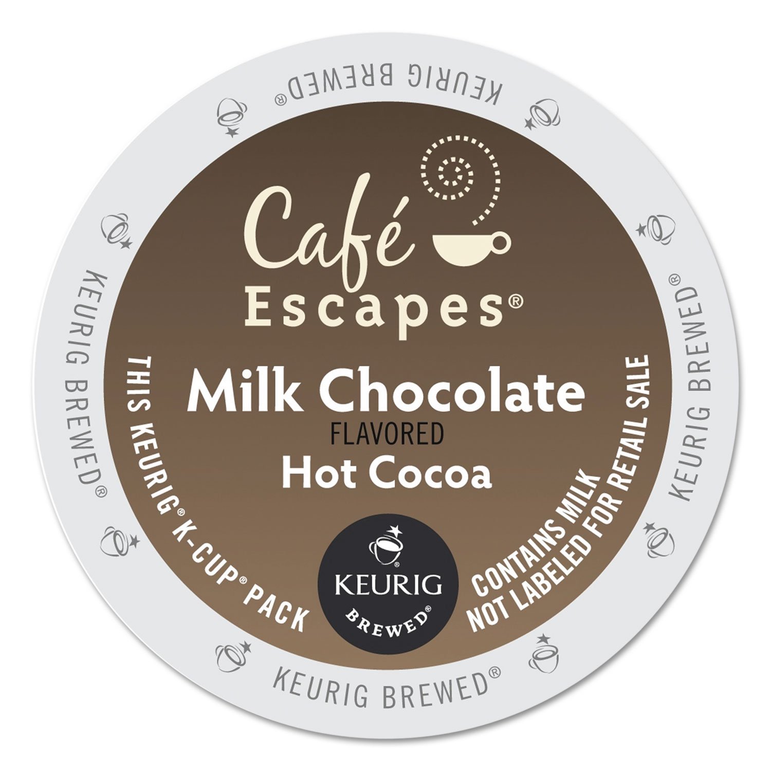 Café Escapes Cápsulas K-Cups de chocolate caliente oscuro para Keurig Brewers, 24 unidades, 24 unidades