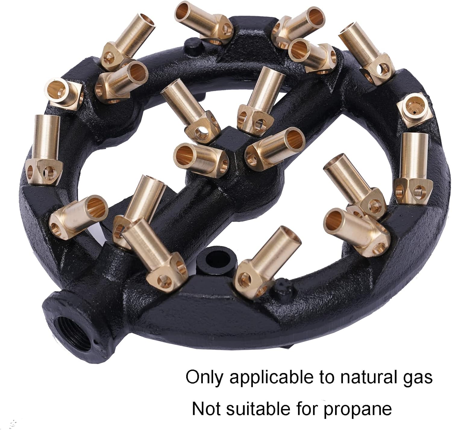 TFCFL Quemador de chorro, 20 puntas G12, boquilla de forma redonda, cuerpo de hierro fundido de gas natural con puntas de latón para wok chino,