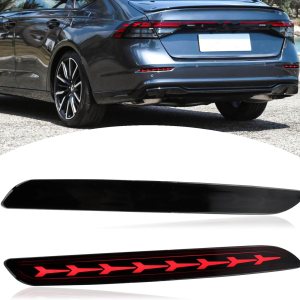 Luces traseras LED para parachoques trasero completo para Honda Accord 2023-2024, luz de circulación diurna, intermitente, freno antiniebla (luz de Luces traseras LED para parachoques trasero completo para Honda Accord 2023-2024, luz de circulación diurna, intermitente, freno antiniebla (luz de