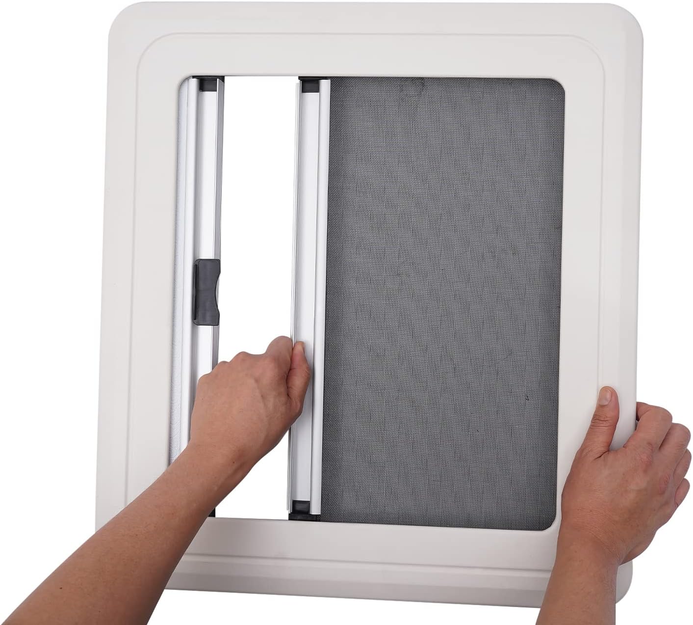 CNCEST Puerta de ventilación con bisagras para caravana, caravana, cámper, 18 x 20 pulgadas, ventana de salida de autocaravana para caravana,