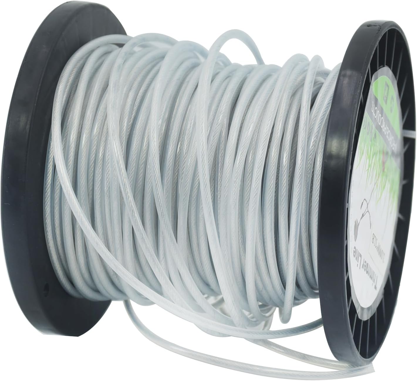 . Línea de recortadora redonda de 120 pulgadas, alambre de acero universal, para recortar hierba, línea de cable de alambre resistente,