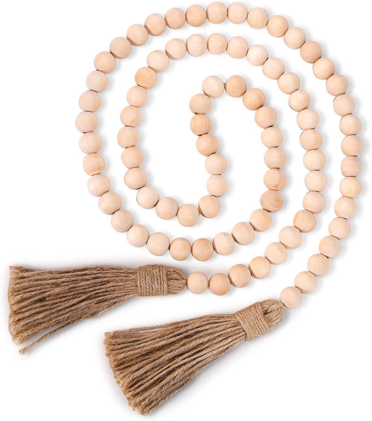 Cevilia Decoración de nudo de madera, sala de estar, mesa de centro moderna, decoración de eslabones de cadena de madera, cuentas decorativas de