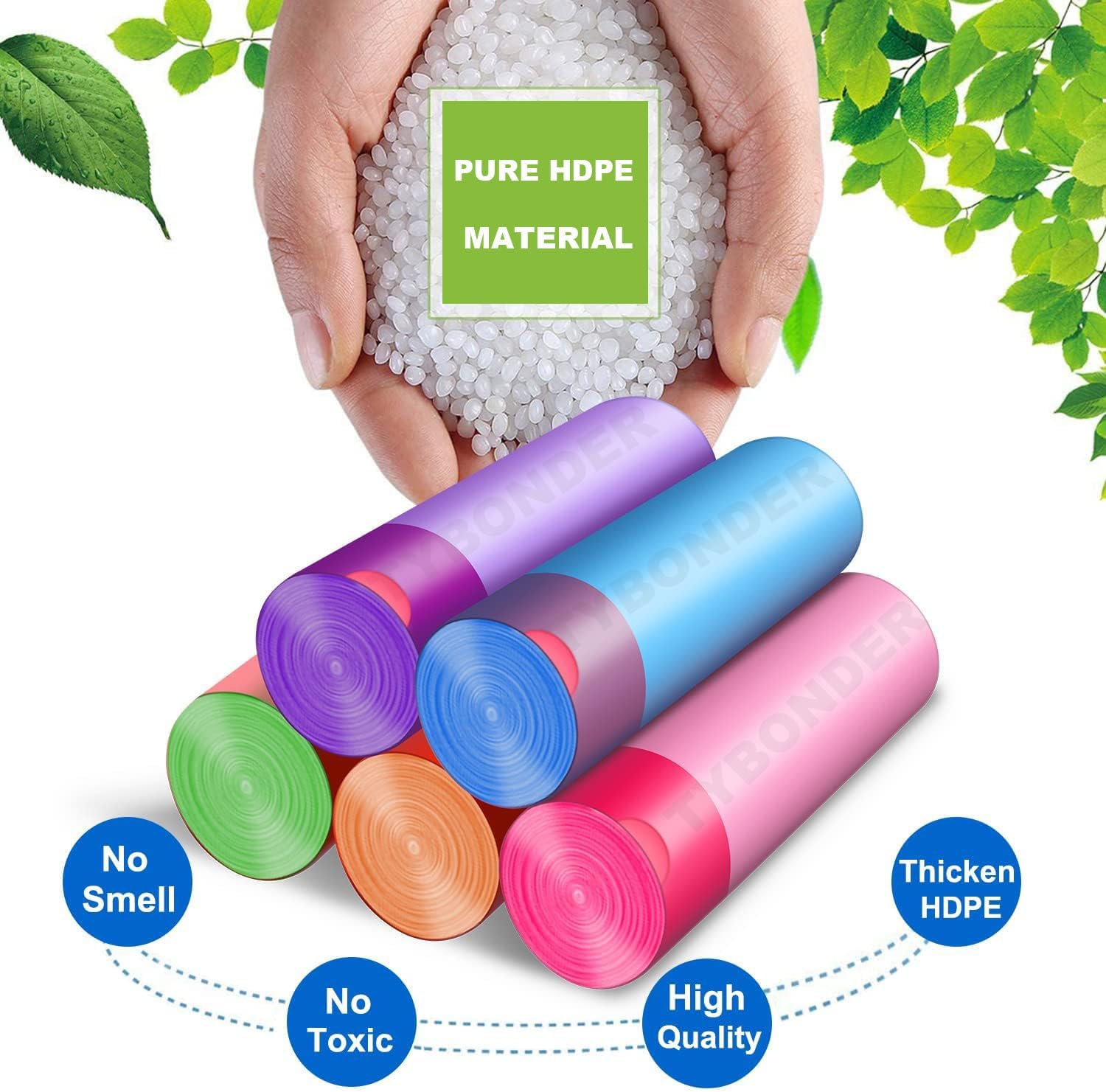 Samll – Bolsas de basura extragruesas y fuertes de 2.6 a 6 galones, bolsas de basura con cordón de 4 galones, bolsas de basura pequeñas sin perfume