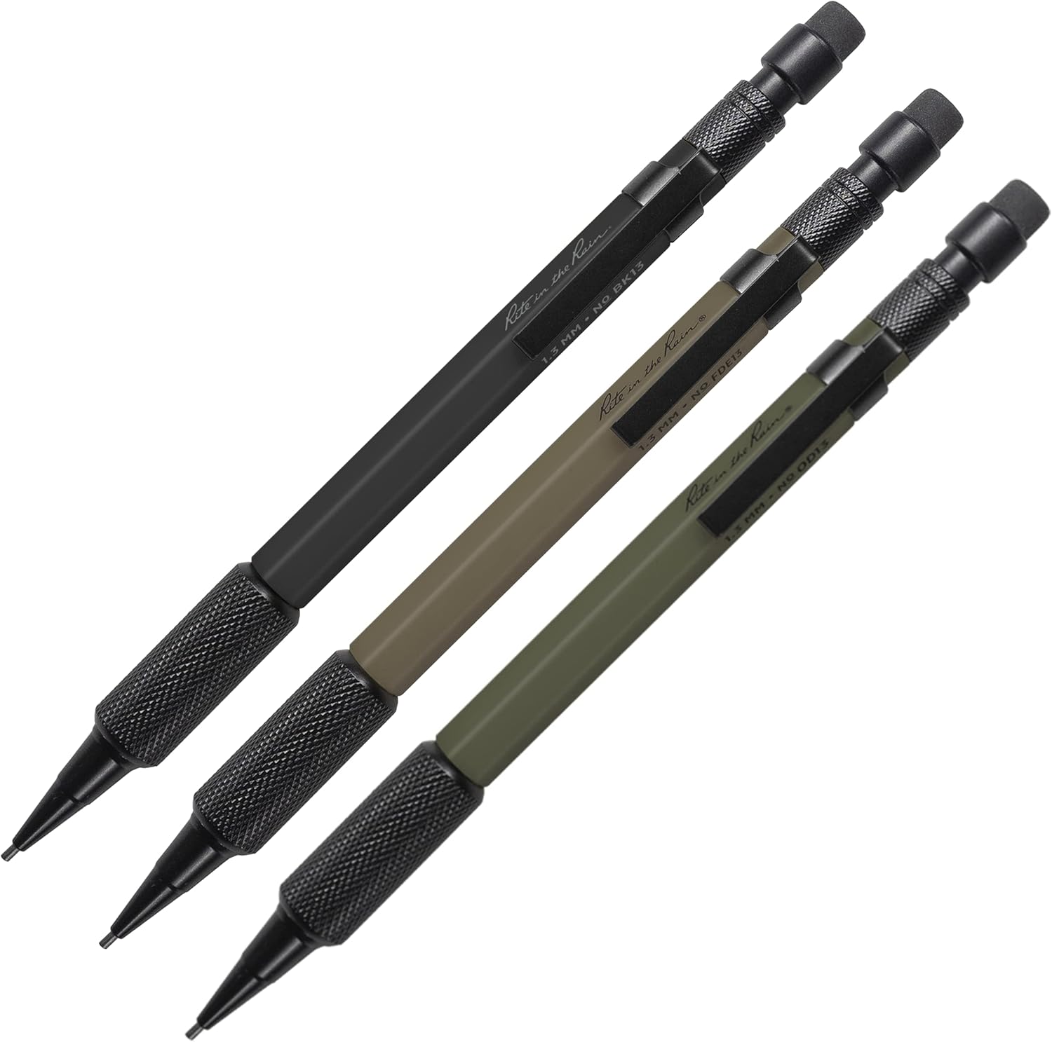 Rite in the Rain – Lápices mecánicos resistentes a la intemperie de 1.3 mm, mina negra, paquete de 3 unidades (N. TAC13)
