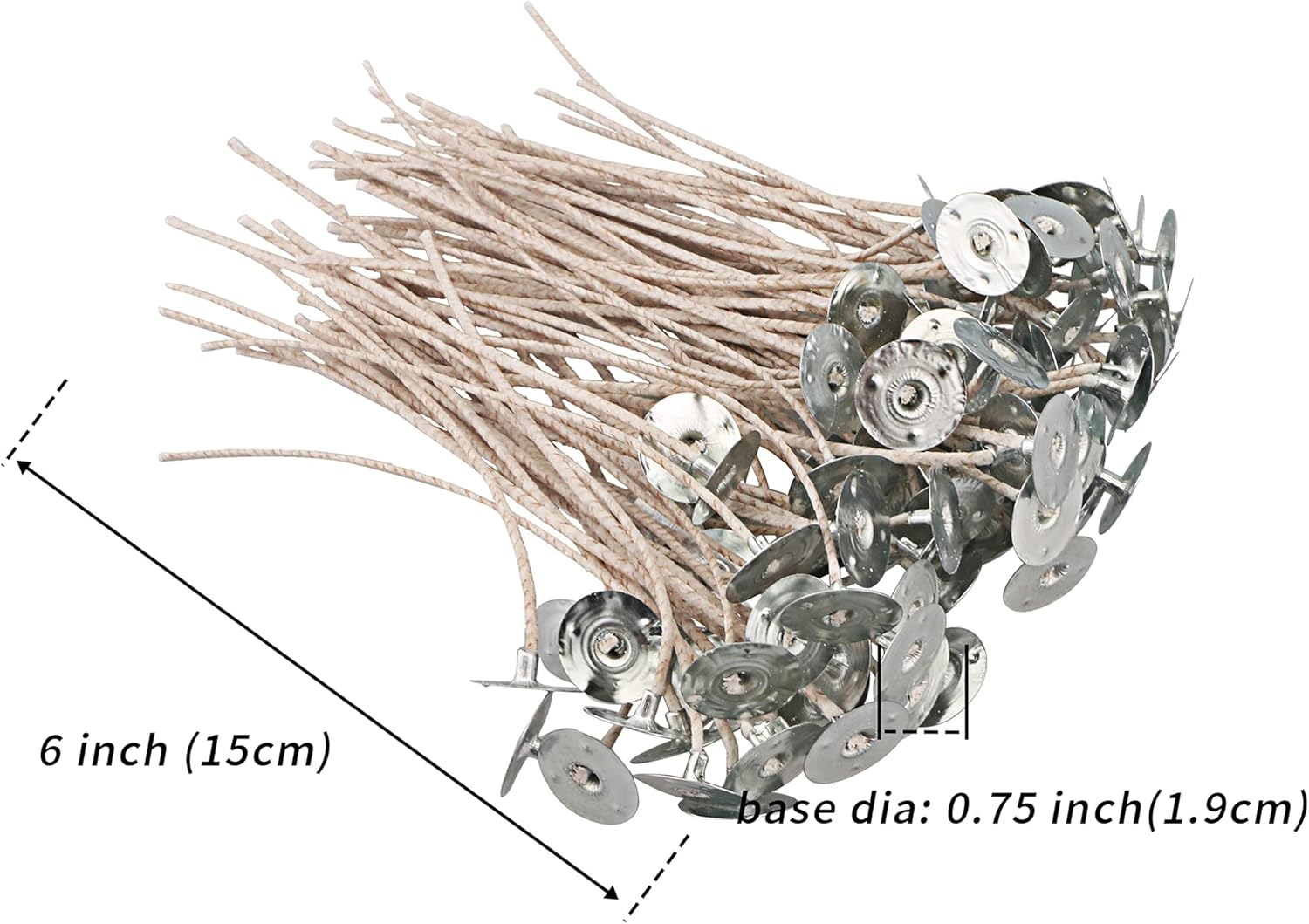 MILIVIXAY 100 mechas ECO de 6 mechas para velas de soja, mechas de algodón y papel de 6.0 pulgadas, mechas ecológicas preenceradas y con pestañas
