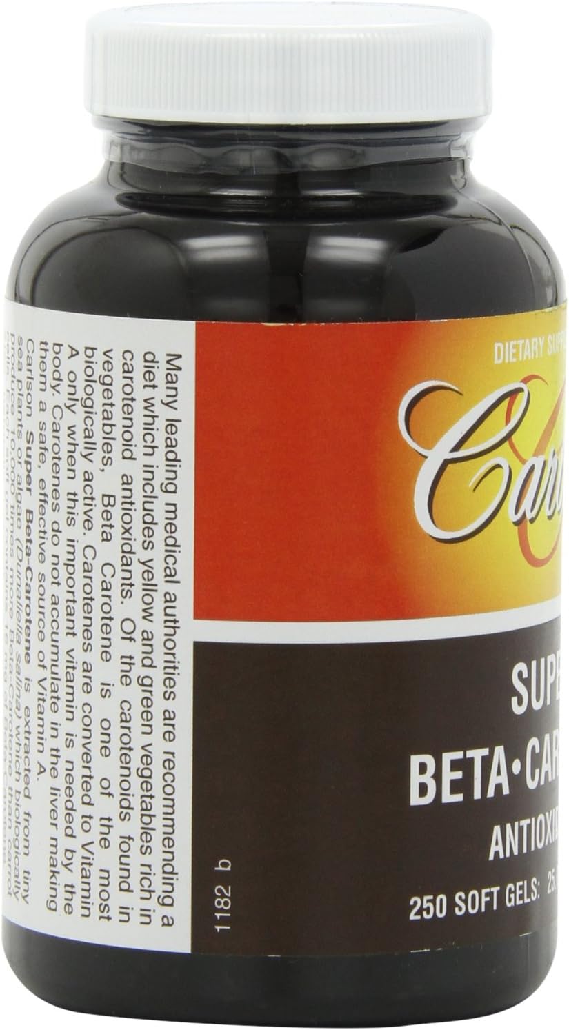 Carlson Labs Super Beta-Caroteno de Dunaliella Salina, 250 cápsulas blandas