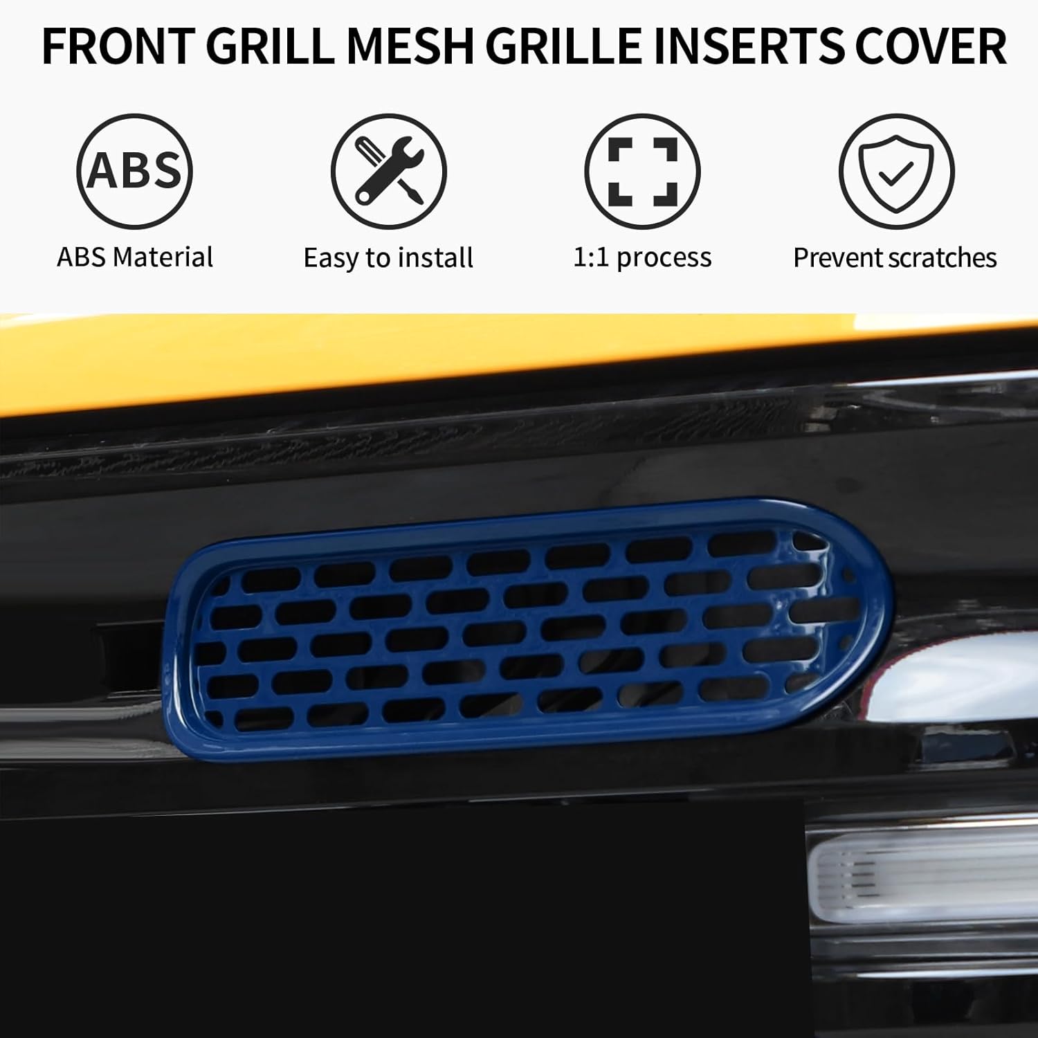 Kit de 6 piezas para parrilla delantera para parrilla delantera, accesorios exteriores de 24 puertas, para Ford Bronco 2021-2024 (azul)