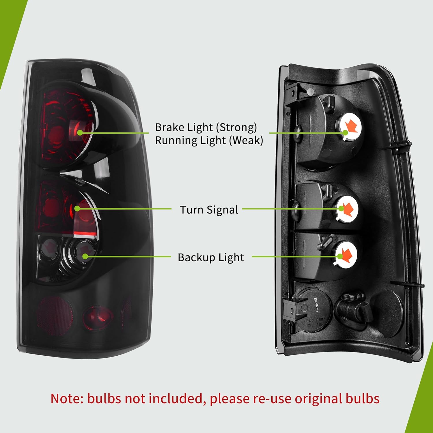 DWVO Combo de faros y luces traseras compatible con Chevy Silverado 1500 250003-06 Silverado 1500 HD 2500 HD 2500 HD 350007 Chevy Silverado Classic