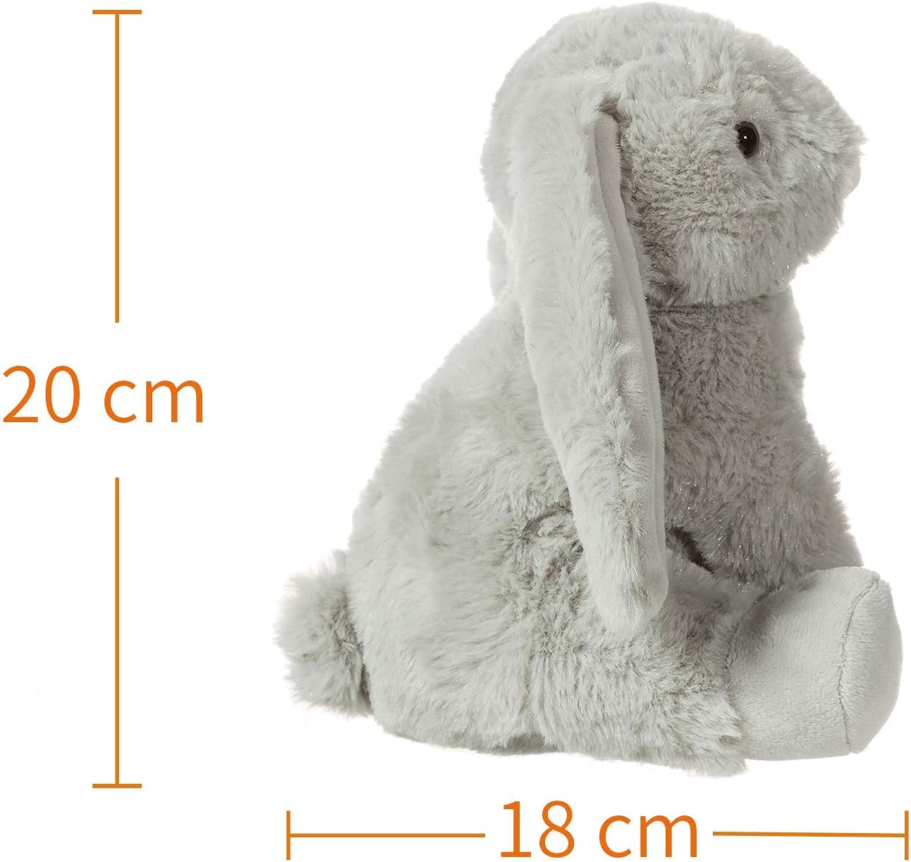 Apricot Lamb Toys – Conejo de peluche gris con orejas suaves y esponjosas (conejo gris, 8 pulgadas)