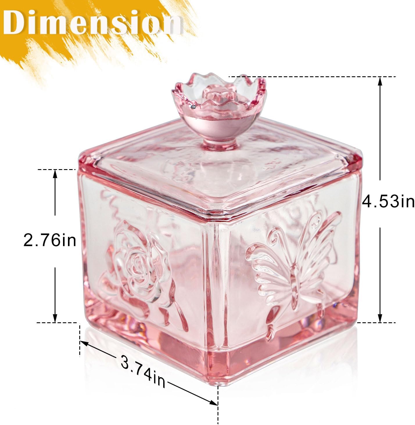 WHJY Lindo tarro de cristal vintage para dulces con tapa, tarro de cristal iridiscente para escritorio de oficina, platos de caramelo rosa para bufé
