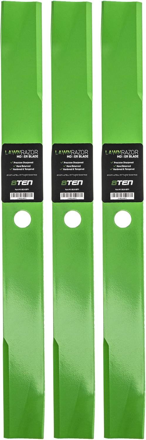 8TEN LawnRazor – Juego de cuchillas de cortacésped para John Deere Lesco 261 400 420 430 60 pulgadas cubierta AM35557 M112847 M48452 050350 (alta