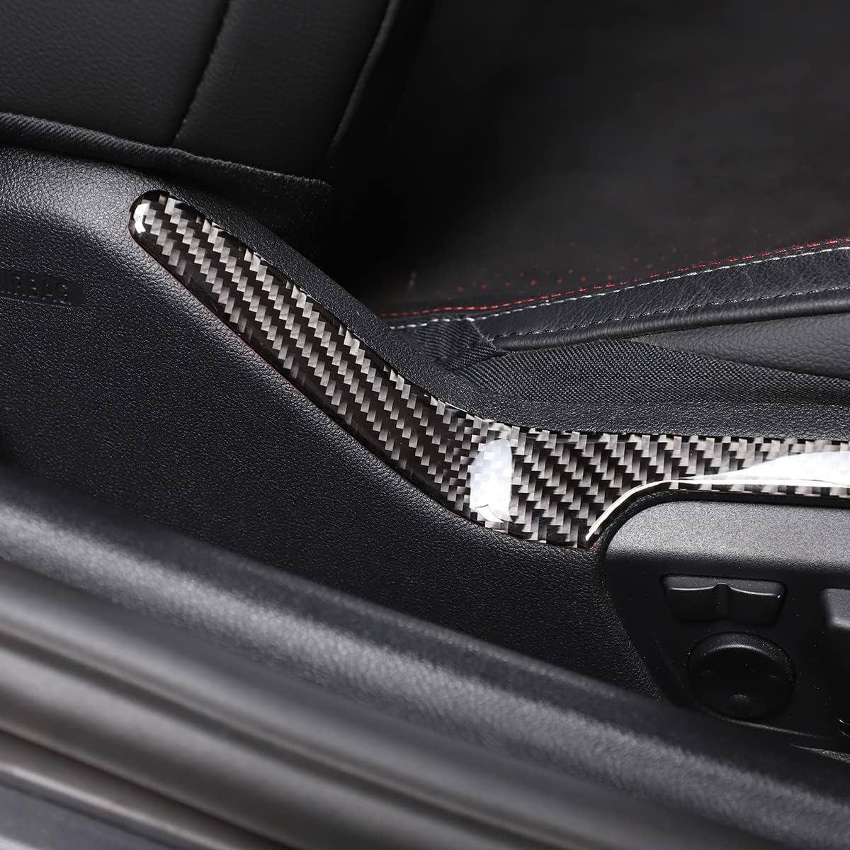 Adhesivo para interruptor de ajuste de asiento de automóvil, decoración de fibra de carbono suave real, apto para Toyota Supra GR A90 A91 MK5