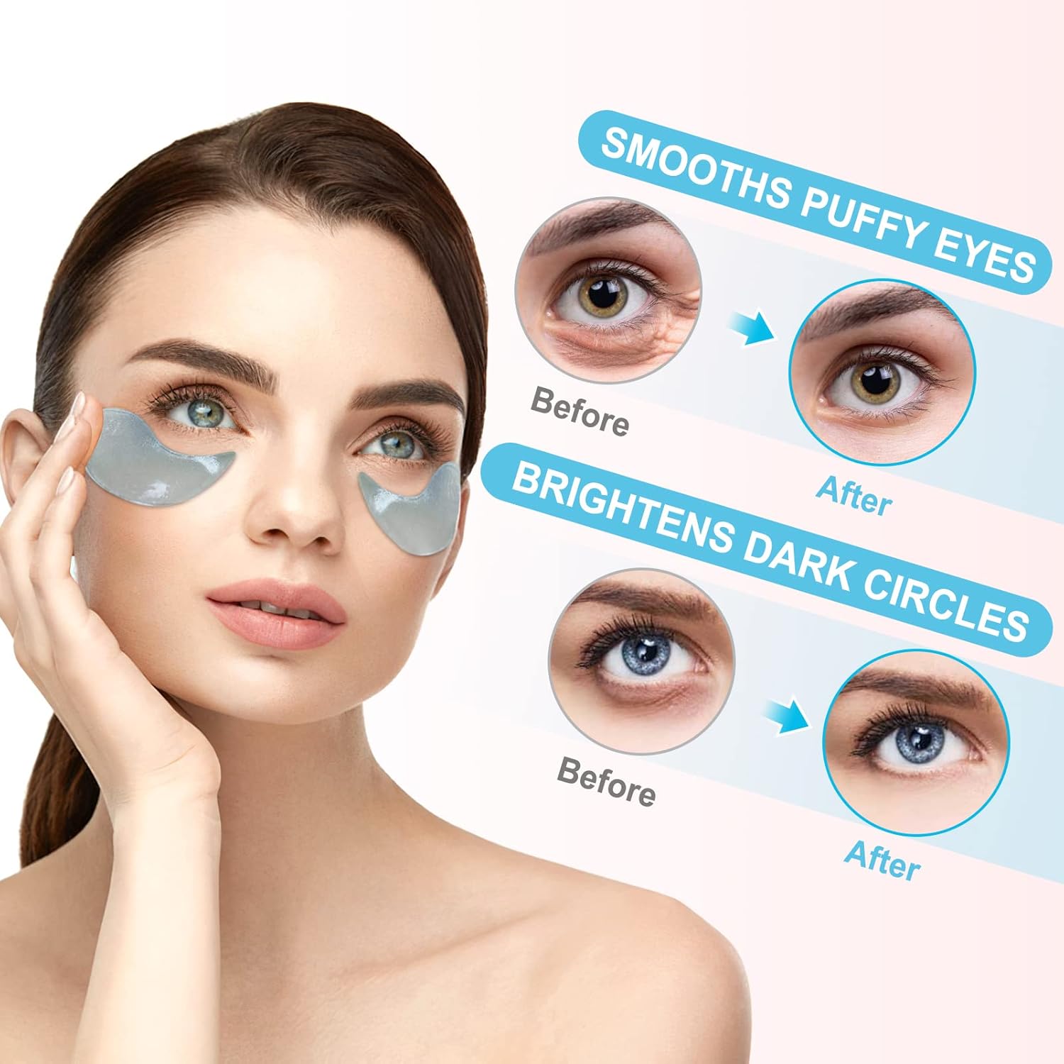 LAVONE Parches para debajo de los ojos 30 pares de mascarillas hidratantes y antienvejecimiento, cuidado de la piel para ojeras e hinchazón, reduce