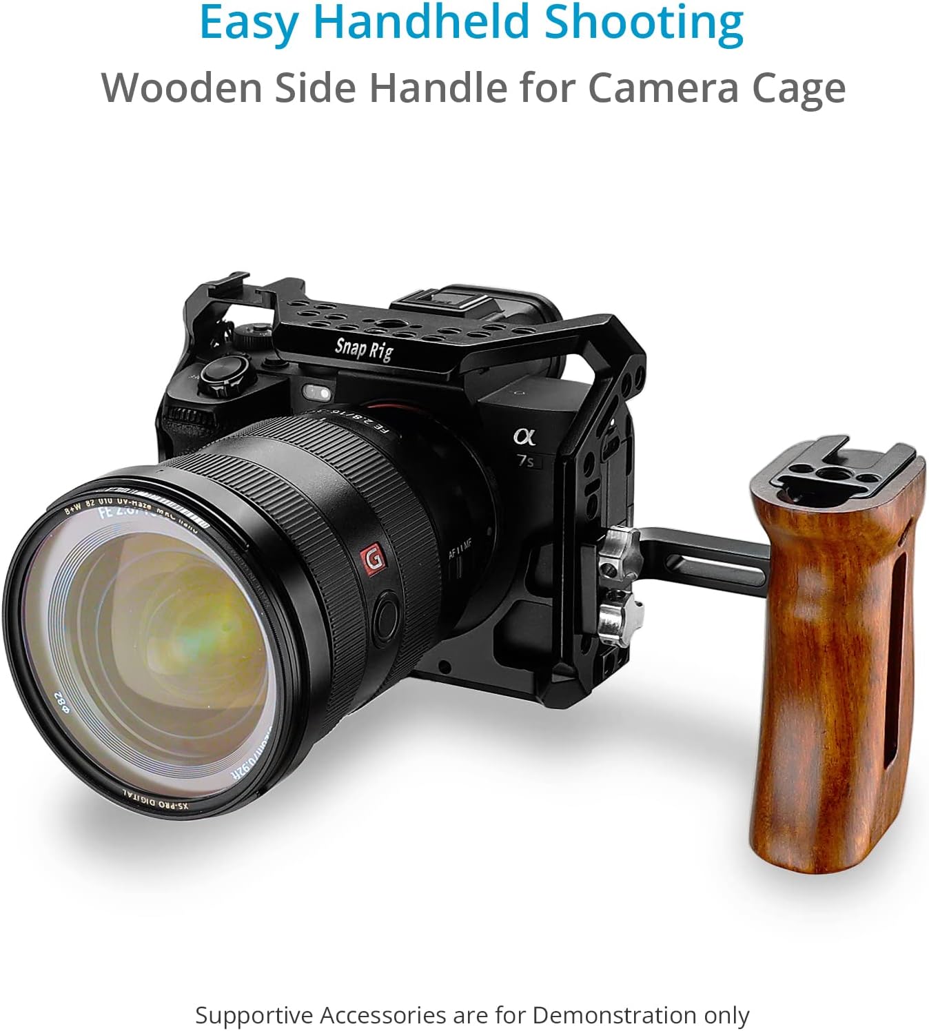 Proaim SnapRig – Mango lateral universal de madera (montaje de 14 de pulgada a 20) para cámara DSLR de tamaño pequeño a mediano  Diseño ajustable