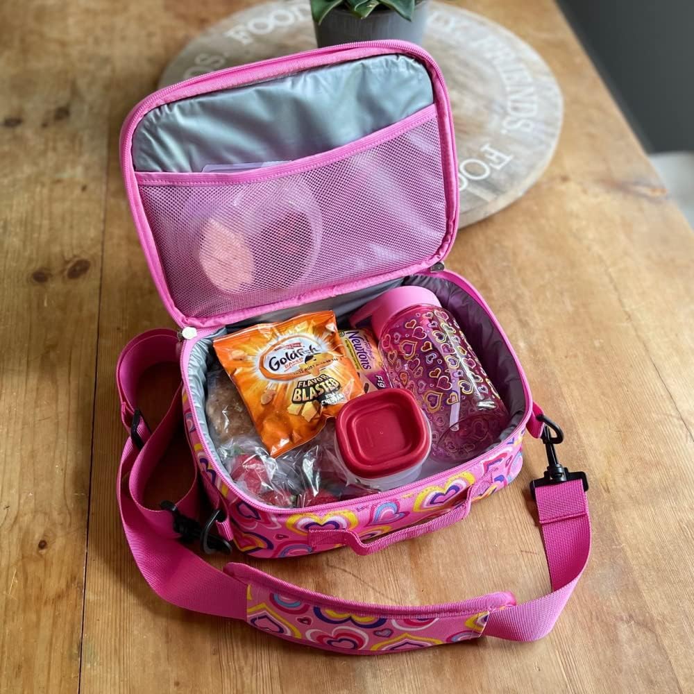 Emily Rose Lonchera térmica para niñas, lonchera reutilizable para guardería, escuela primaria y viajes, perfecta para comidas calientes y frías,