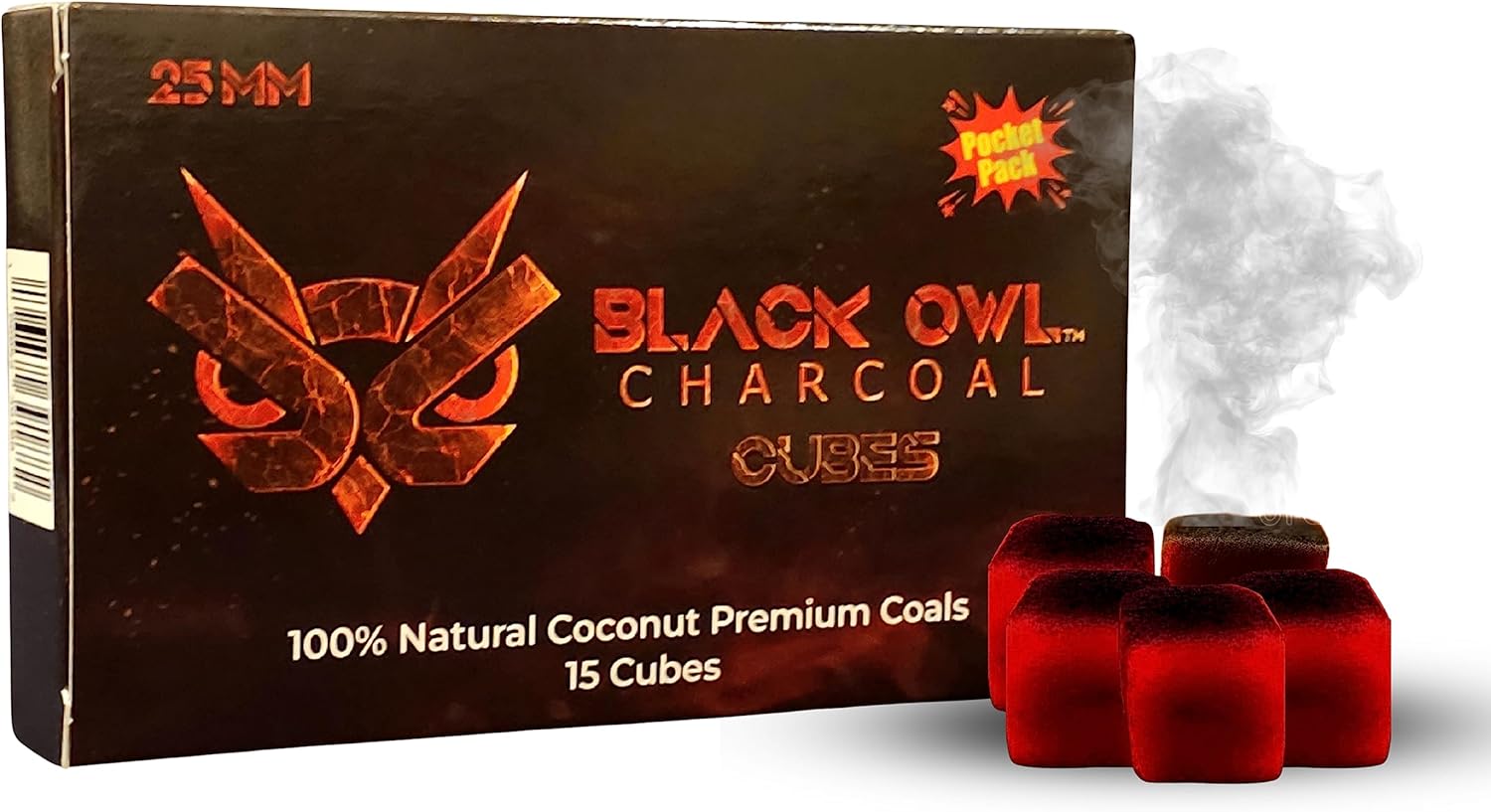 Briqueta de carbón premium de coco 100% natural, baja en cenizas, sin olor, carbón de alta temperatura, libre de químicos, no luz rápida.