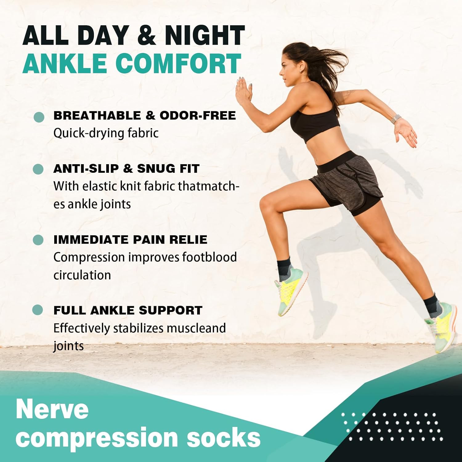 Sgjdewo Calcetines de neuropatía para hombres y mujeres (2 pares)  Calcetines calmantes aplicados a neuropatía, fascitis plantar, alivio del dolor