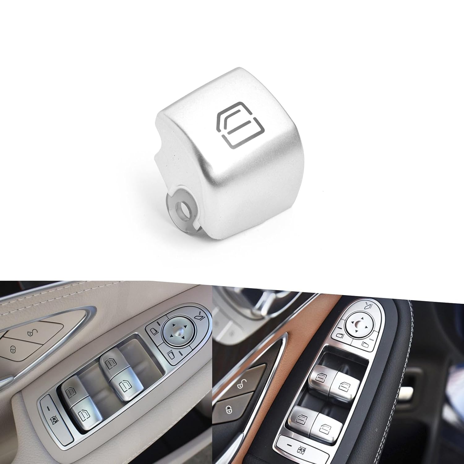 Xotic Tech – Tapa de botón de repuesto para control de ventana de automóvil, color plateado, para reparación del interruptor maestro de elevación de