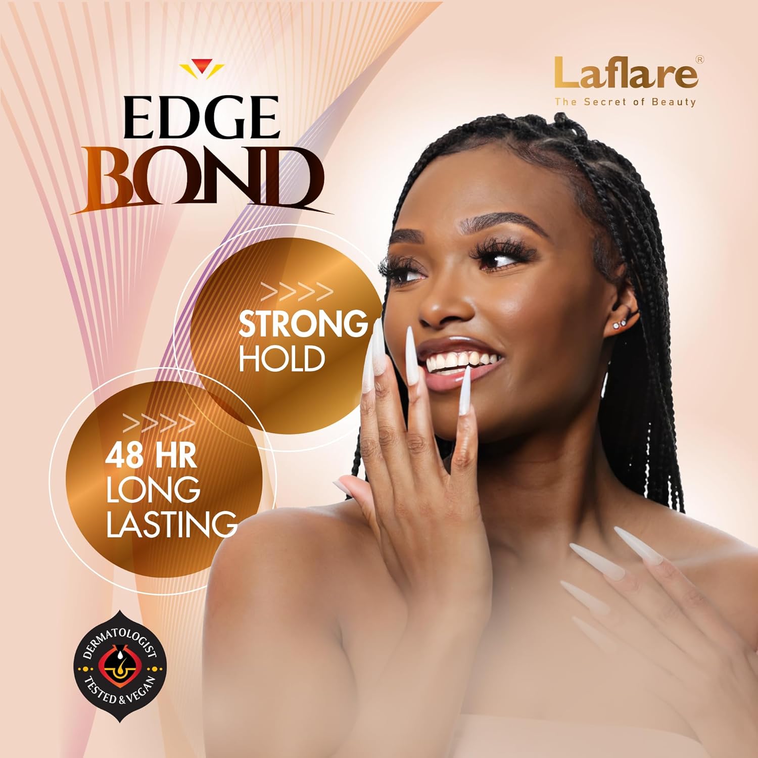 Laflare Control de bordes para cabello negro, cabello natural y cabello rizado. Gel de peinado ecológico tamaño de viaje 0.8 fl oz, cera de borde