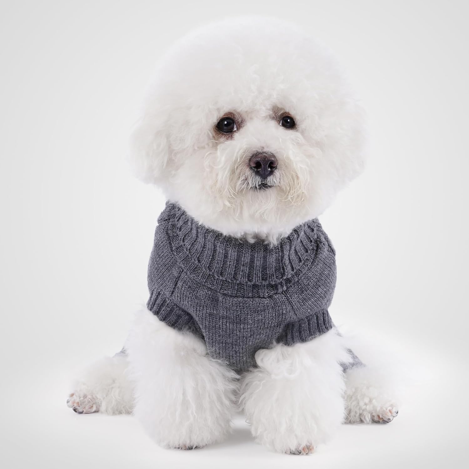 WOYYHO Ropa para perros y mascotas, suéter para perros pequeños, suéteres de punto a cuadros para perros con agujero para la correa, ropa para