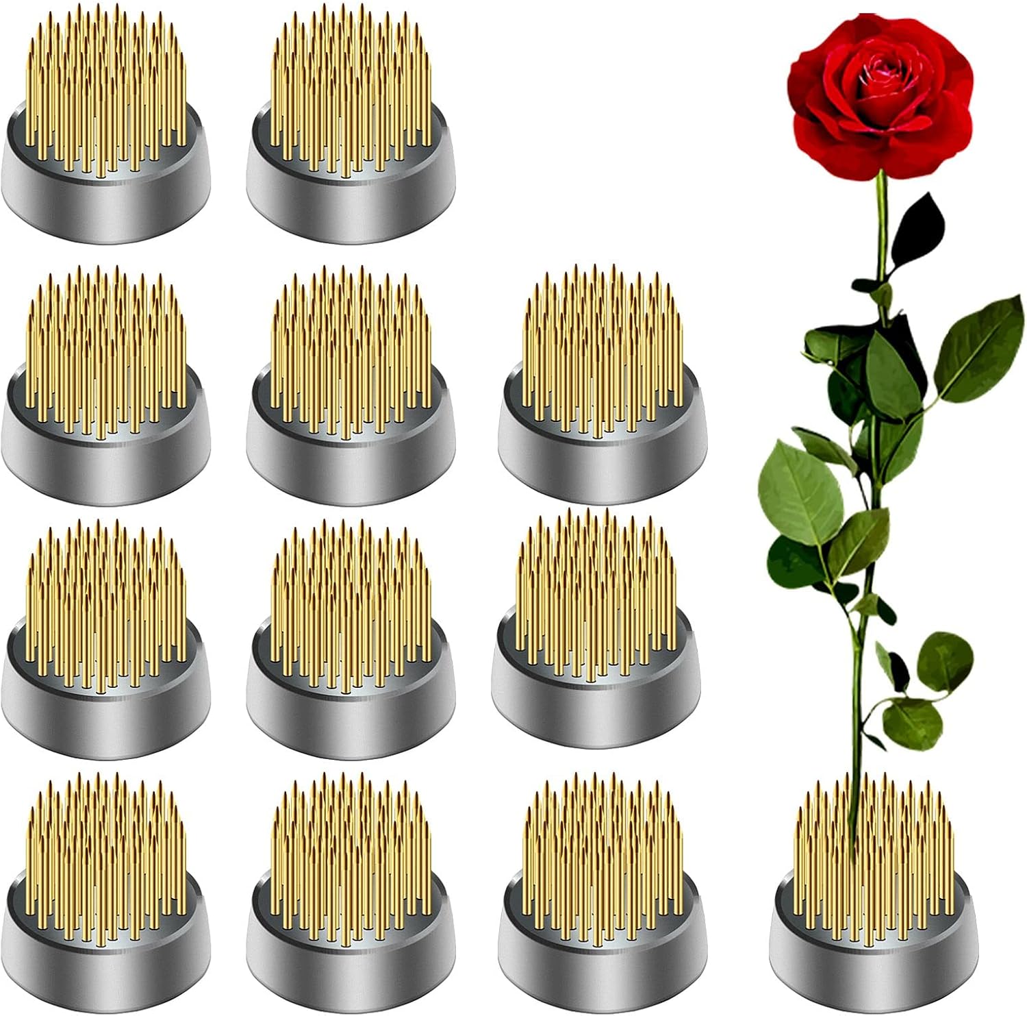 12 ranas de flores Kenzan Ikebana, mini rana japonesa Kenzan de 0.906 in0.9 pulgadas de diámetro floral Ikebana para florero pequeño