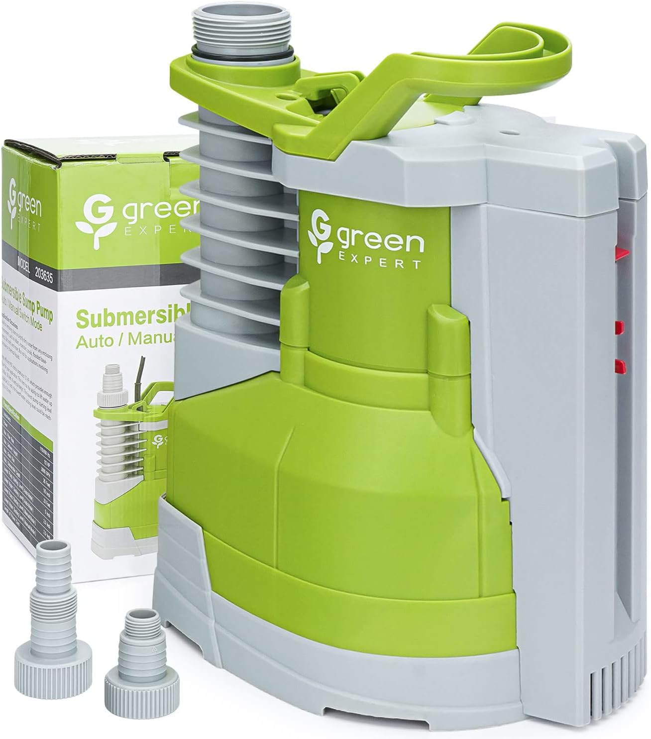 Green Expert – Bomba sumergible de sumidero de 12 HP, interruptor de flotador integrado estable de 3000 GPH de alto caudal, cable de alimentación de