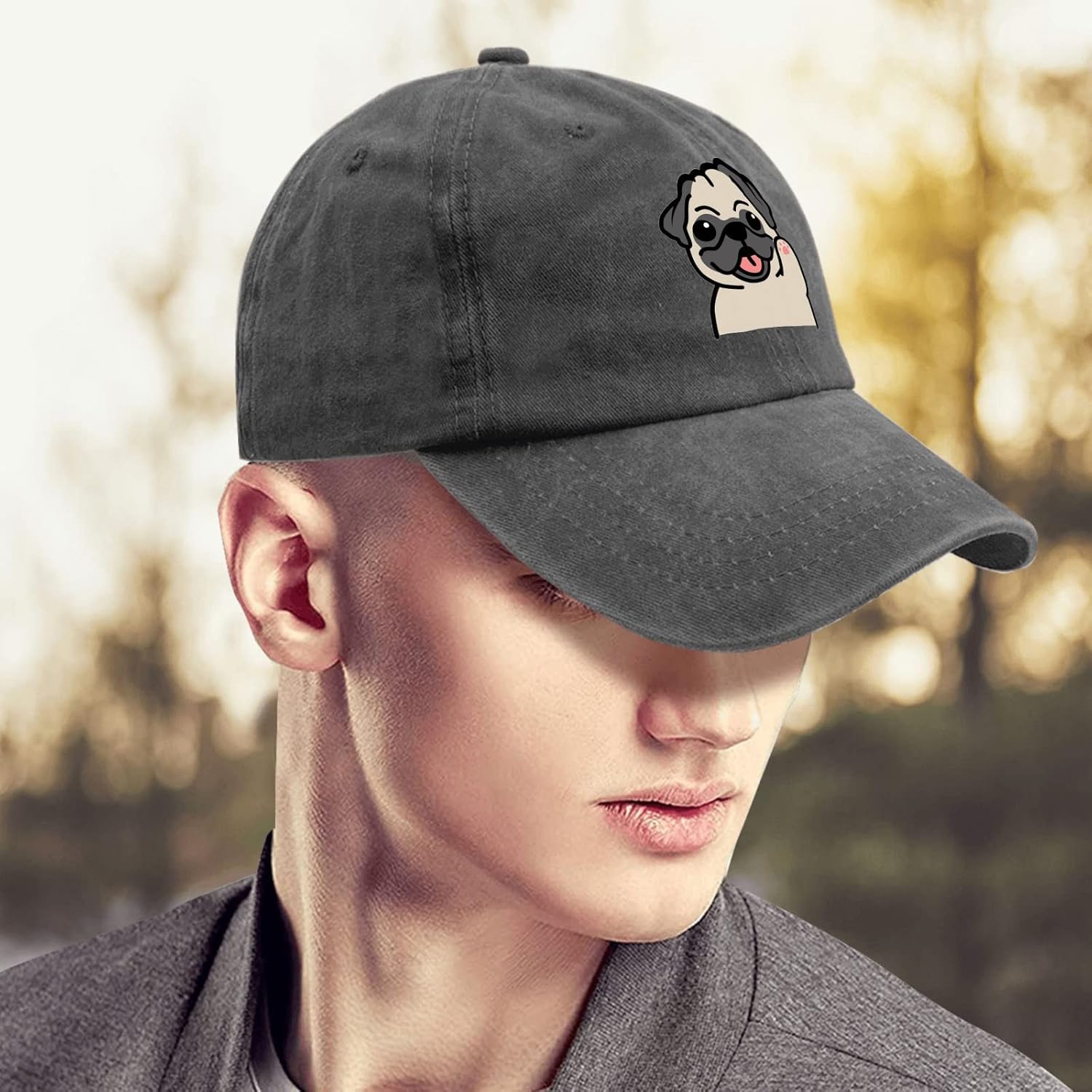 Gorra de béisbol para perro de Cap Pug, sombreros divertidos para papá para mujer