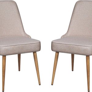 Ecoluxehaven Juego de 2 sillas de comedor modernas, sillas tapizadas de cocina para comedor en tela Ecoluxehaven Juego de 2 sillas de comedor modernas, sillas tapizadas de cocina para comedor en tela