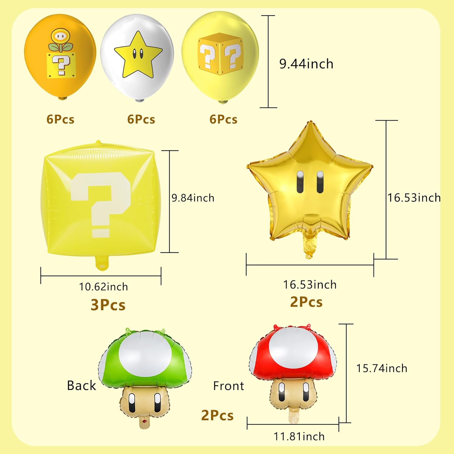 Game Balloons Birthday Party Decorations – Cartoon Birthday Party Supplies Set, Birthday Party Favor Decor FoilLatex Balloons Set Photo Background