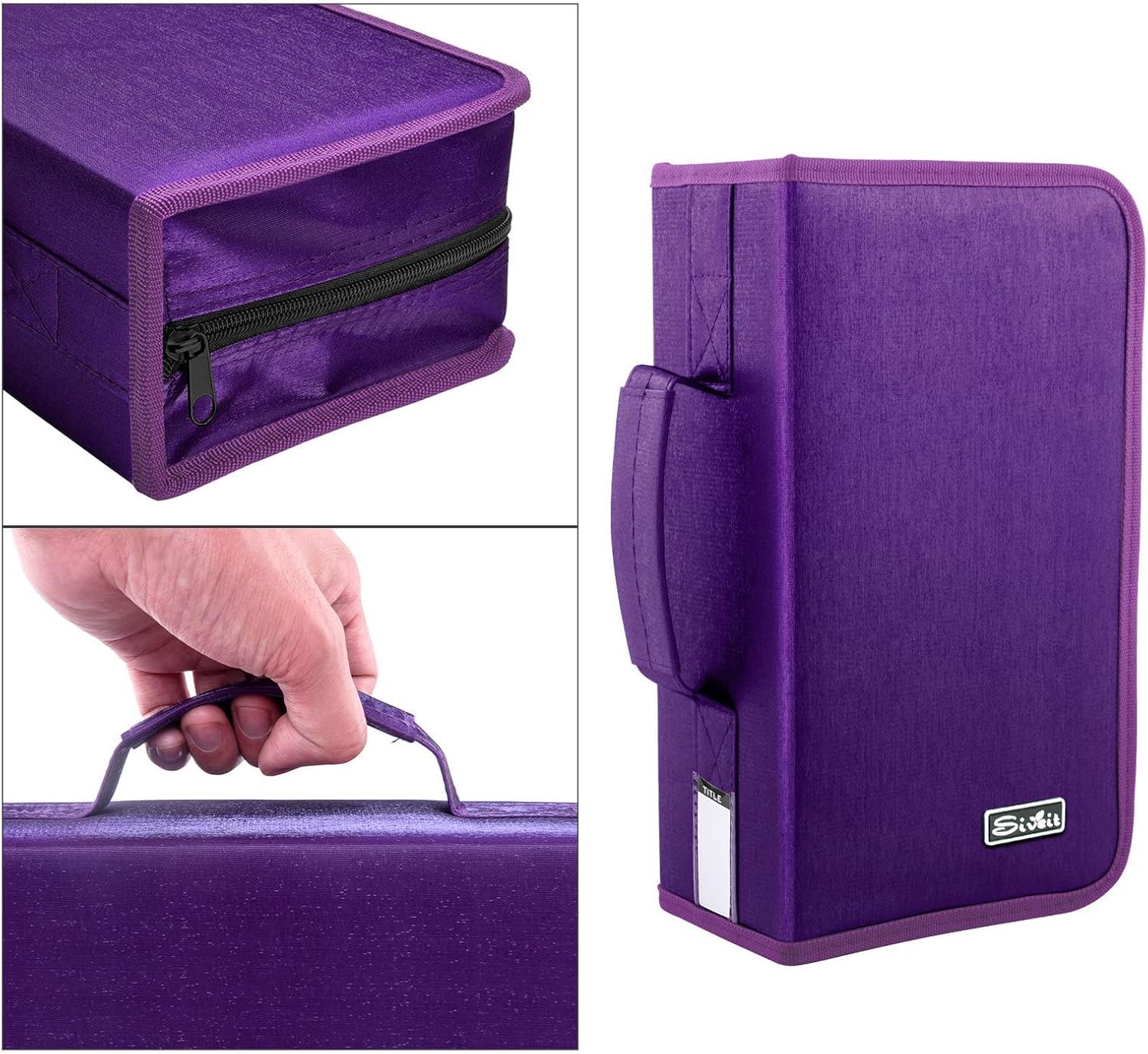 Soporte para estuche de DVD, estuche para CDDVD, soporte para carpetas de CD y DVD, capacidad para 160 unidades, organizador portátil de carpetas de