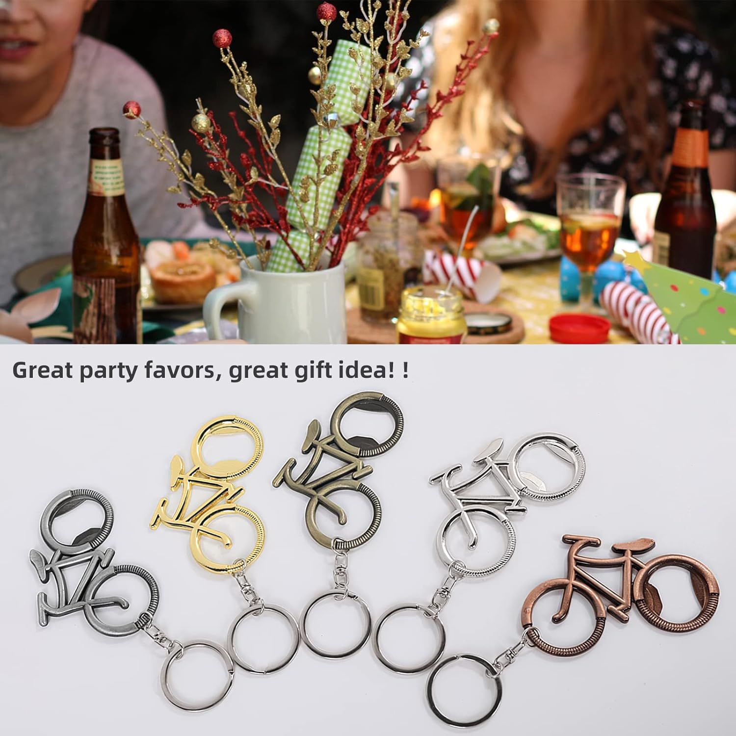Llavero de aleación de zinc para bicicleta, abrebotellas de cerveza, colgante de automóvil, regalo para familiares y amigos en festivales, ligero y