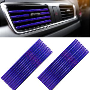 20 tiras decorativas de ventilación de aire acondicionado de automóvil, decoración de ventilación de aire impermeable y flexible, accesorios 20 tiras decorativas de ventilación de aire acondicionado de automóvil, decoración de ventilación de aire impermeable y flexible, accesorios
