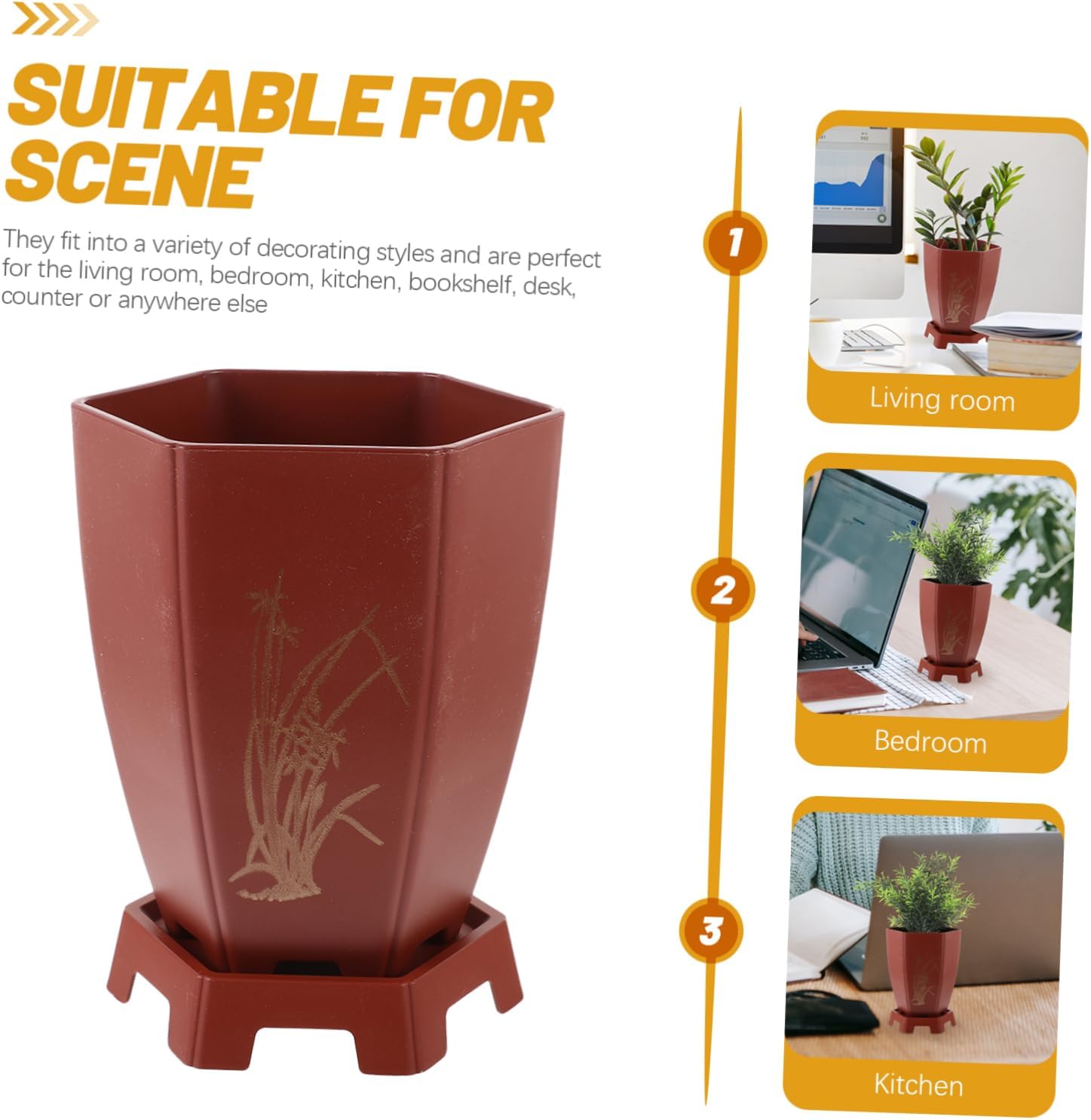 Yardwe 6 Pcs Orchid Pot Orchid Planter Plant Basket Succulent Containers Self Watering Planter Pot Nursery Pot Orchild Plant Pot Succulent Holder