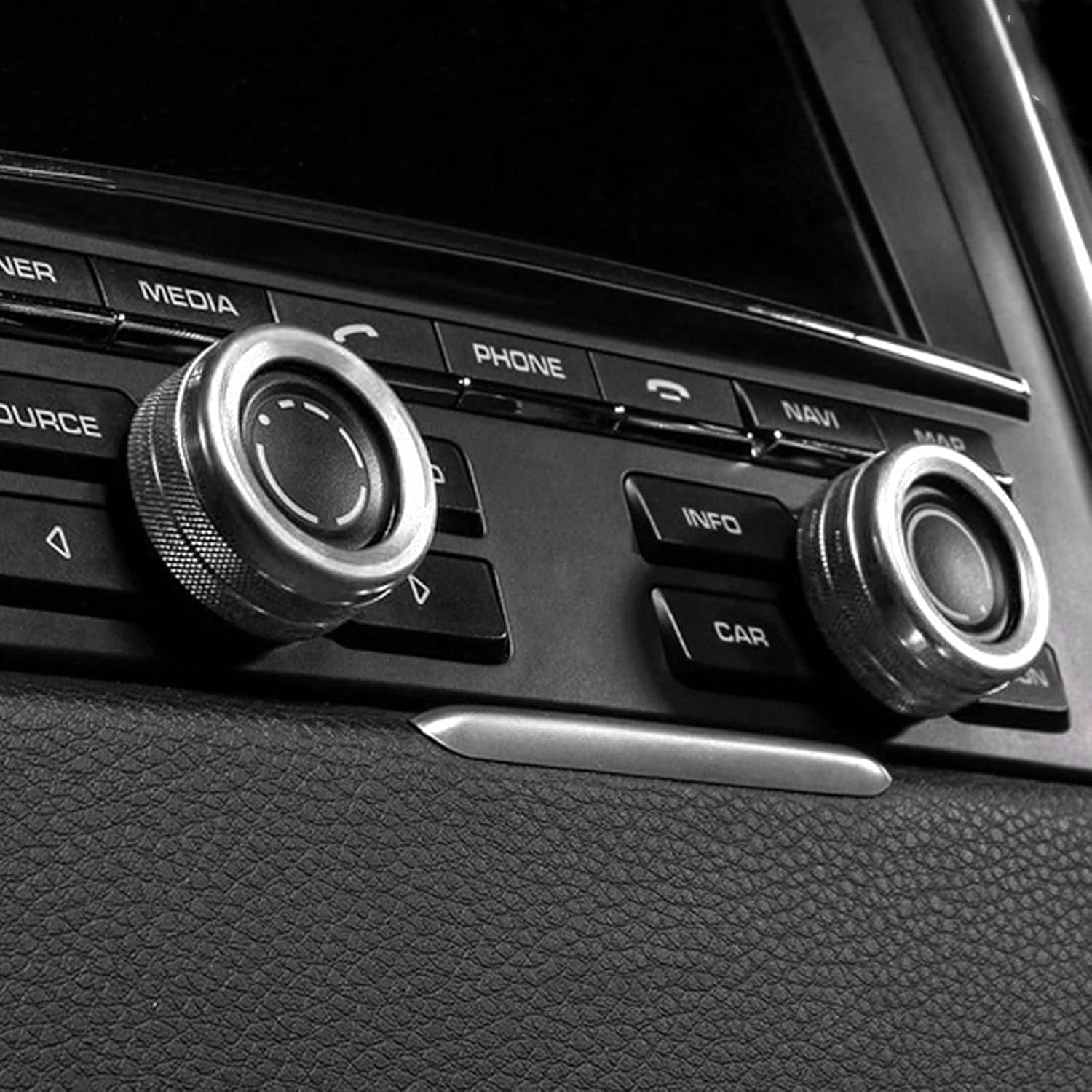 Xotic Tech – Consola central de CA, control de clima, multimedia, de volumen, cubierta de anillo compatible con Porsche Cayenne y Panamera (aluminio