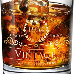 Vasos de whisky 1954, regalos de cumpleaños 70 para mujeres, hombres, damas de honor, regalo del día de la madre, regalo del día del padre, vidrio Vasos de whisky 1954, regalos de cumpleaños 70 para mujeres, hombres, damas de honor, regalo del día de la madre, regalo del día del padre, vidrio
