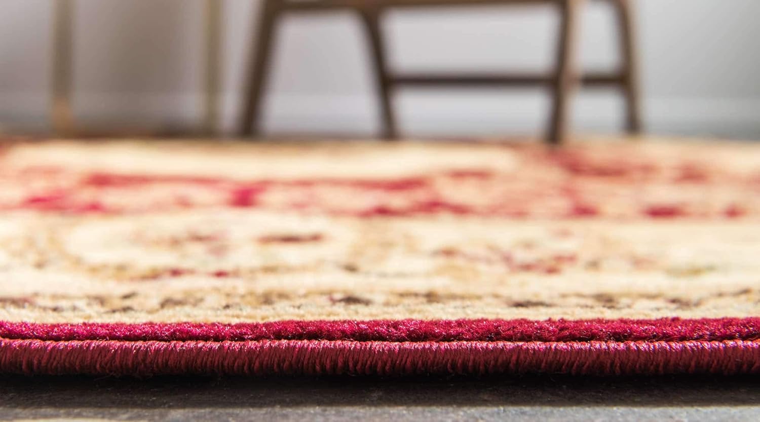 Unique Loom – Alfombra clásica tradicional, colección Versalles, Polipropileno, RojoVerde