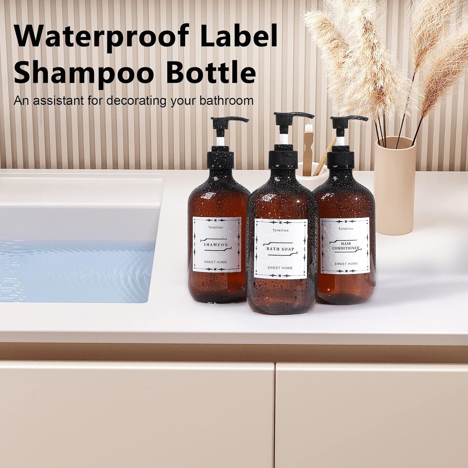 BQRIH Dispensador de champú y acondicionador, dispensador de champú de ducha 3 en 1, dispensador de champú de 3 cámaras sin taladro, dispensador de