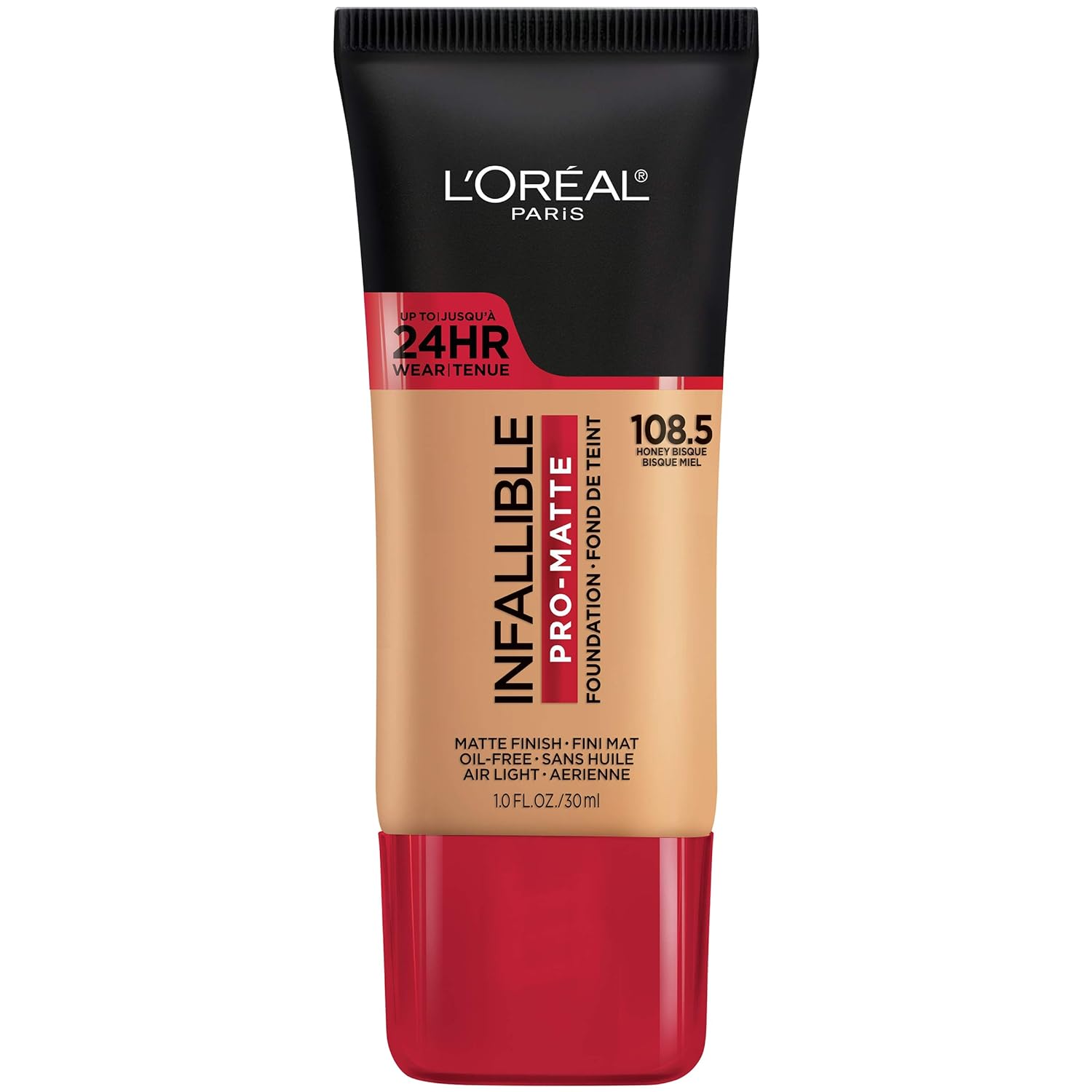 L’Oreal Paris Cosmetics Makeup Infallible Pro-Matte Liquid Longwear Foundation, Honey Bisque, 1 onza líquida