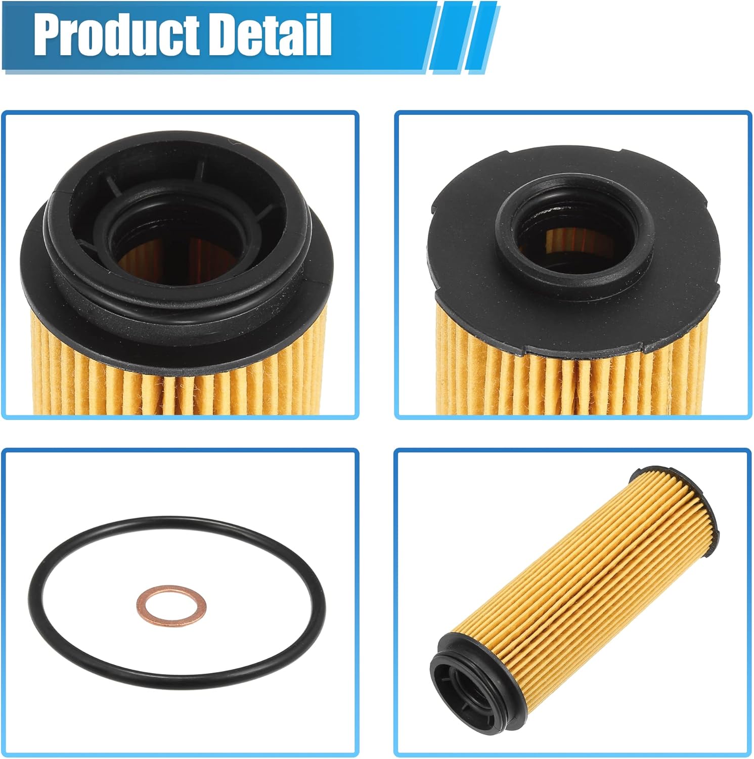 X AUTOHAUX 6 piezas de repuesto de filtro de aceite de motor 11-42-7-826-799 Filtro de combustible de aceite para BMW 740i Base 3.0L L6 – Gasolina