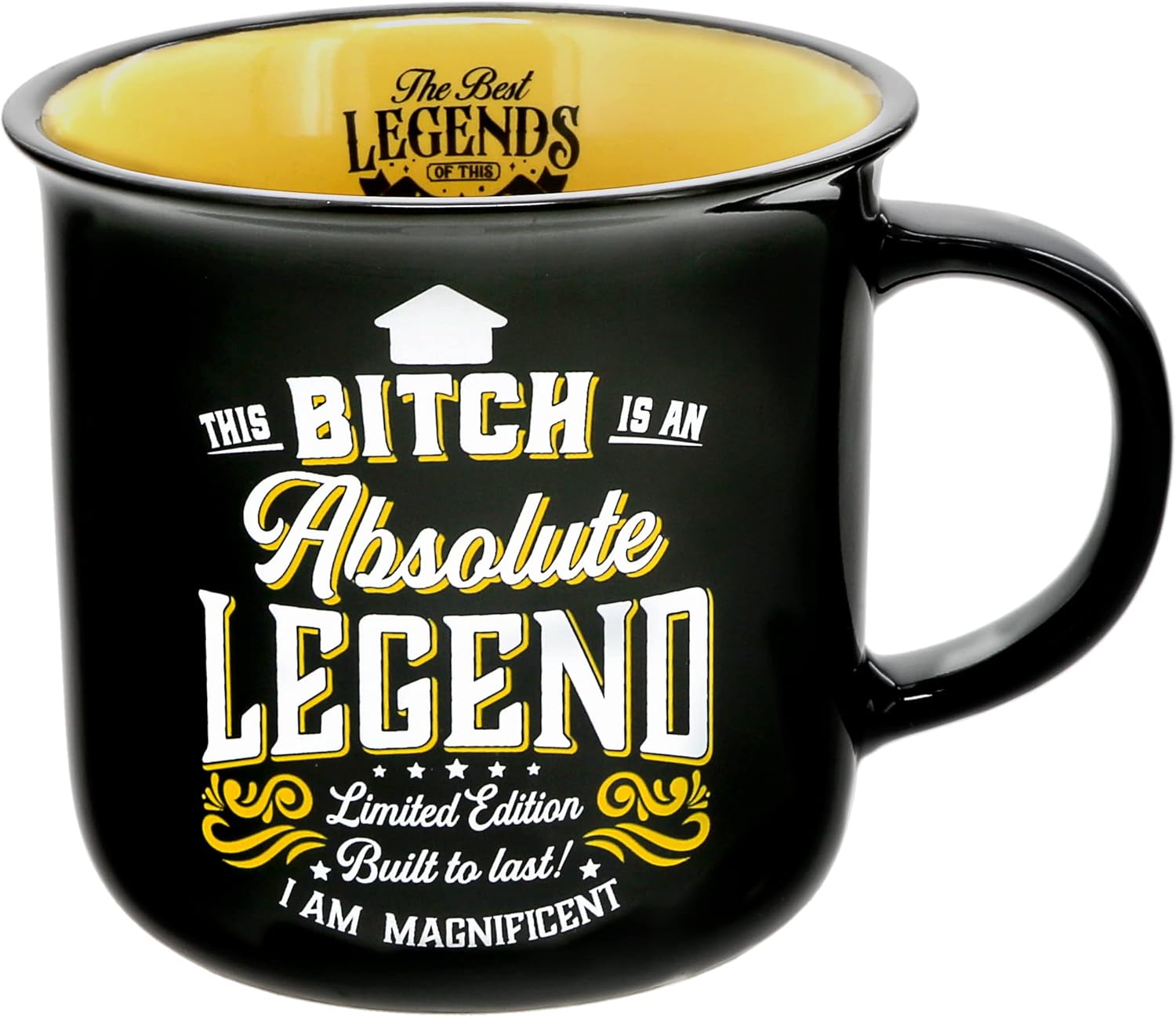 Pavilion Gift Company – Bitch Absolute Legend – Taza de cerámica de 13 onzas, taza de café de doble cara, taza de café sarcástica, regalos atrevidos